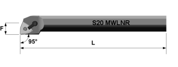 Bohrstange Stahl S25T MWLNL08 links für WNM.0804